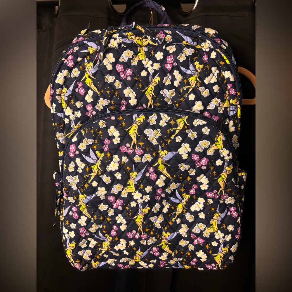 Disney Vera Bradley Navy Backpack with Tinkerbell and Floral Design